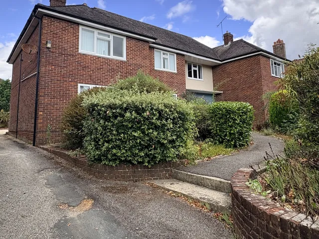Two-storey purpose-built block of four flats — the communal areas a Type 1 fire risk assessment covers